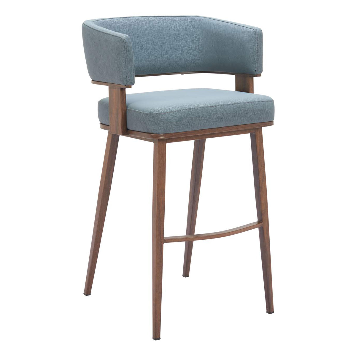 110329 Poise Barstool Azure Gray & Walnut