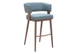 110329 Poise Barstool Azure Gray & Walnut