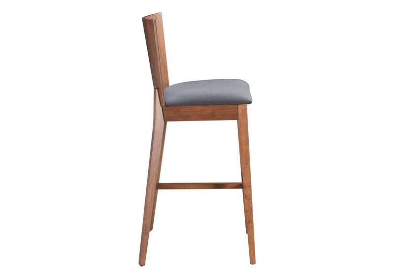 100983 Ambrose Barstool (Set Of 2) Walnut & Dark Gray