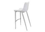 101275 Magnus Barstool (Set Of 2) White & Silver