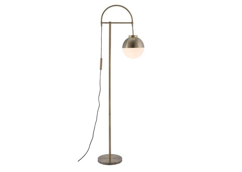 56053 Waterloo Floor Lamp White & Bronze