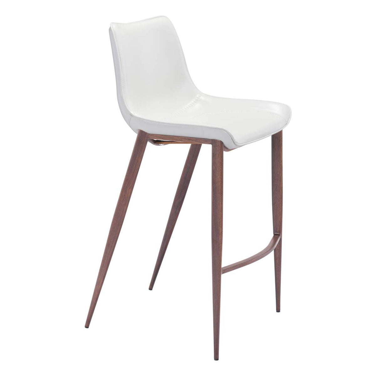 101278 Magnus Barstool (Set Of 2) White & Walnut