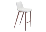 101278 Magnus Barstool (Set Of 2) White & Walnut