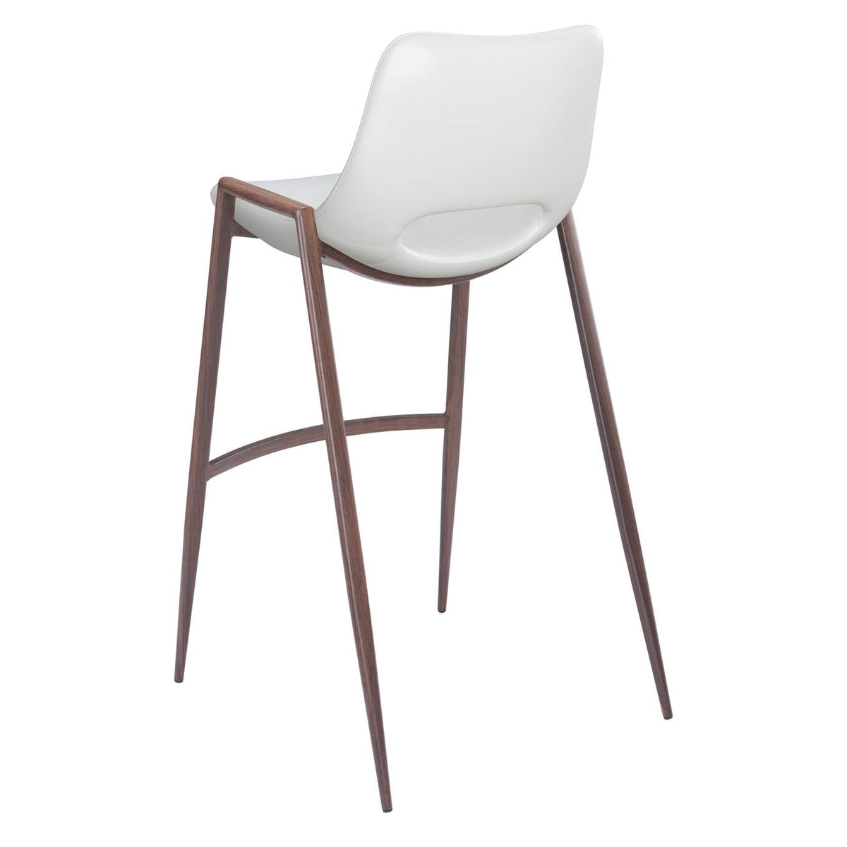 109070 Desi Barstool (Set Of 2) White & Walnut