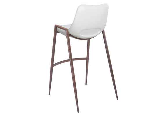 109070 Desi Barstool (Set Of 2) White & Walnut