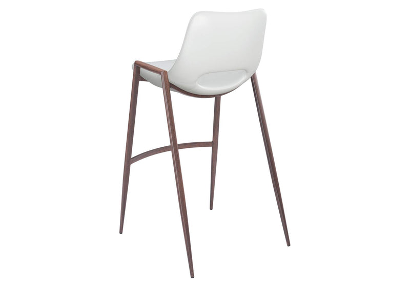 109070 Desi Barstool (Set Of 2) White & Walnut