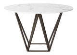 100715 Tintern Dining Table White & Antique Bronze
