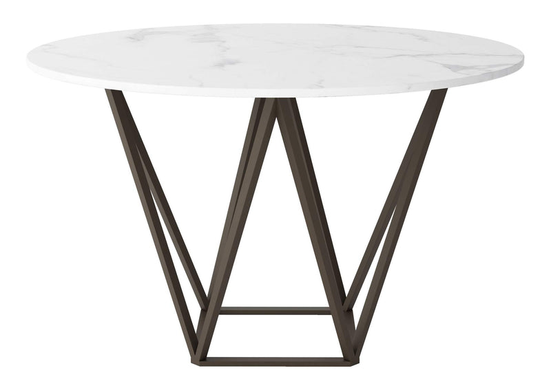 100715 Tintern Dining Table White & Antique Bronze