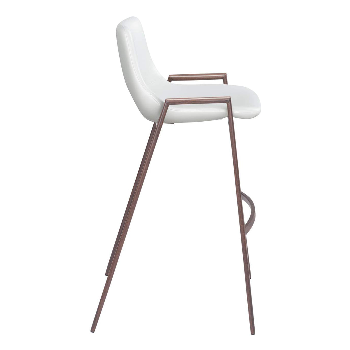 109070 Desi Barstool (Set Of 2) White & Walnut