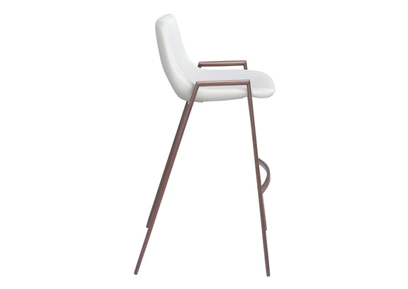 109070 Desi Barstool (Set Of 2) White & Walnut
