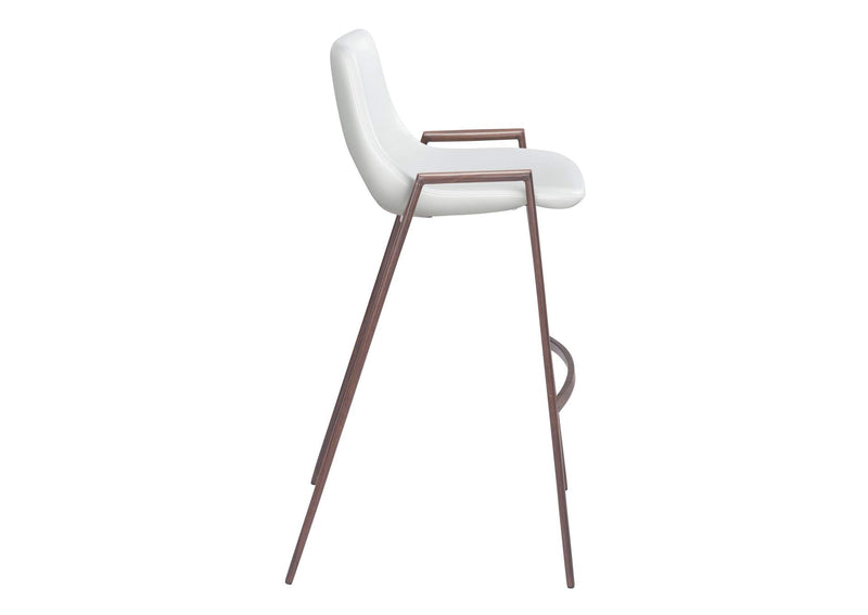 109070 Desi Barstool (Set Of 2) White & Walnut