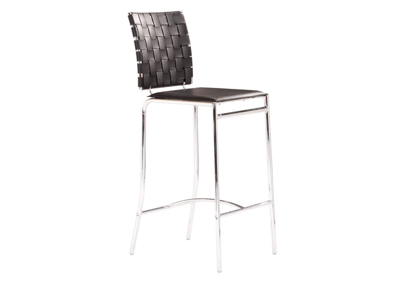 333062 Criss Cross Counter Stool (Set Of 2) Black