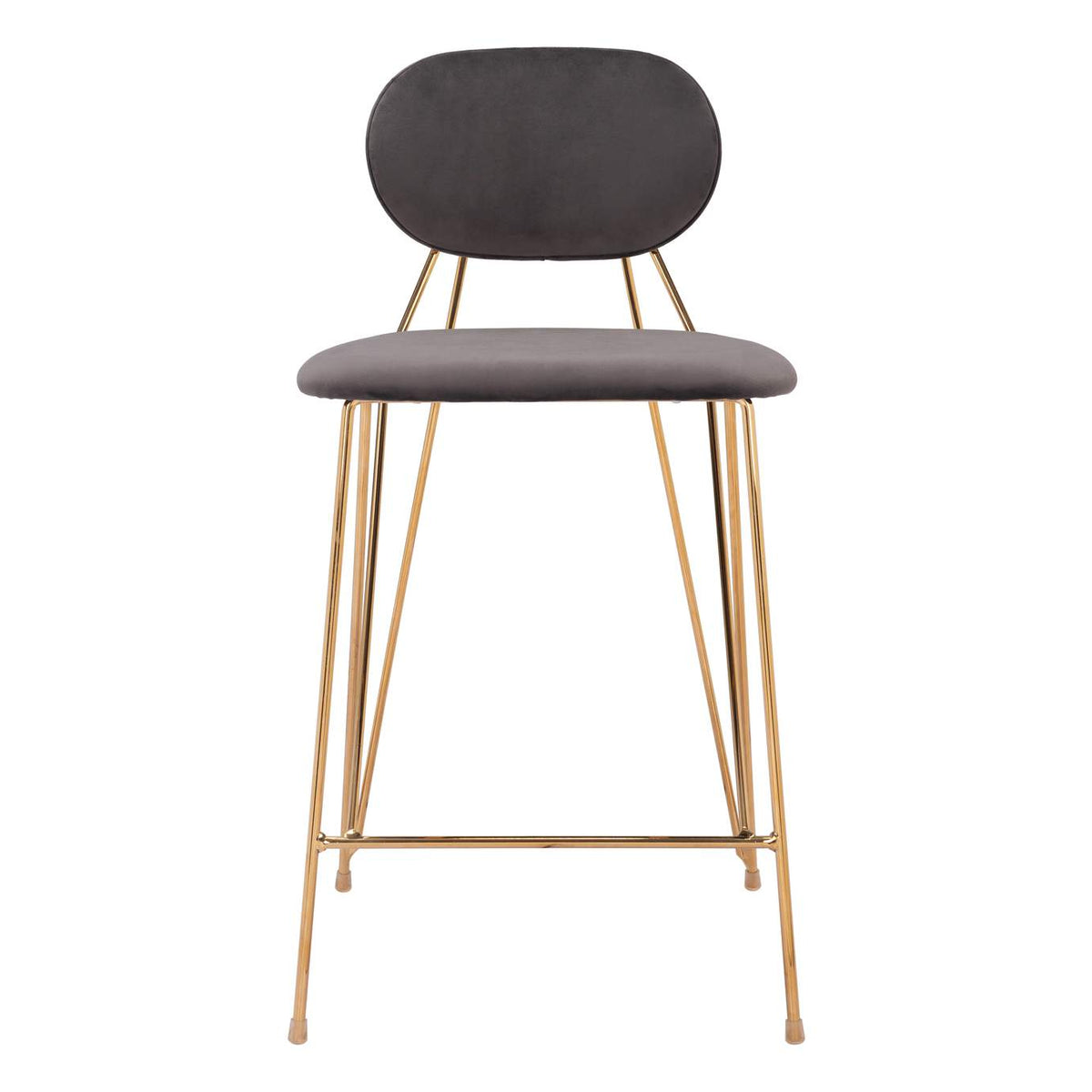 109662 Georges Counter Stool (Set Of 2) Gray & Gold