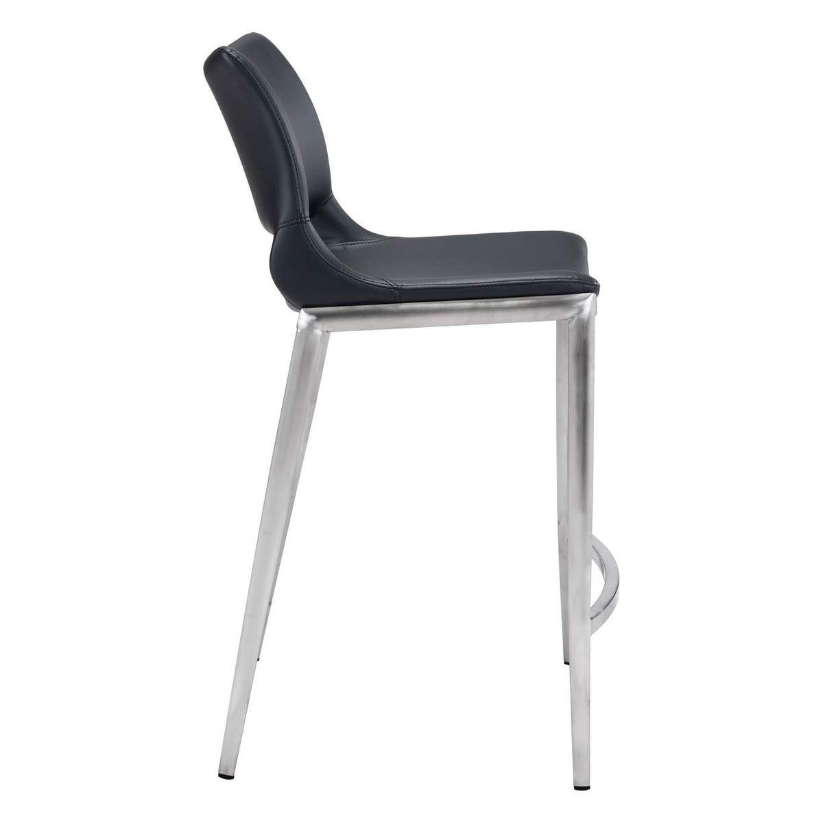 101391 Ace Counter Stool (Set Of 2) Black & Silver