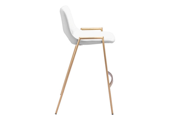 109553 Desi Counter Stool (Set Of 2) White & Gold
