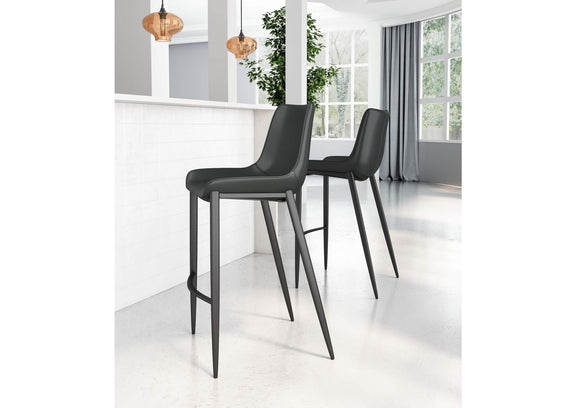 101923 Magnus Barstool (Set Of 2) Black