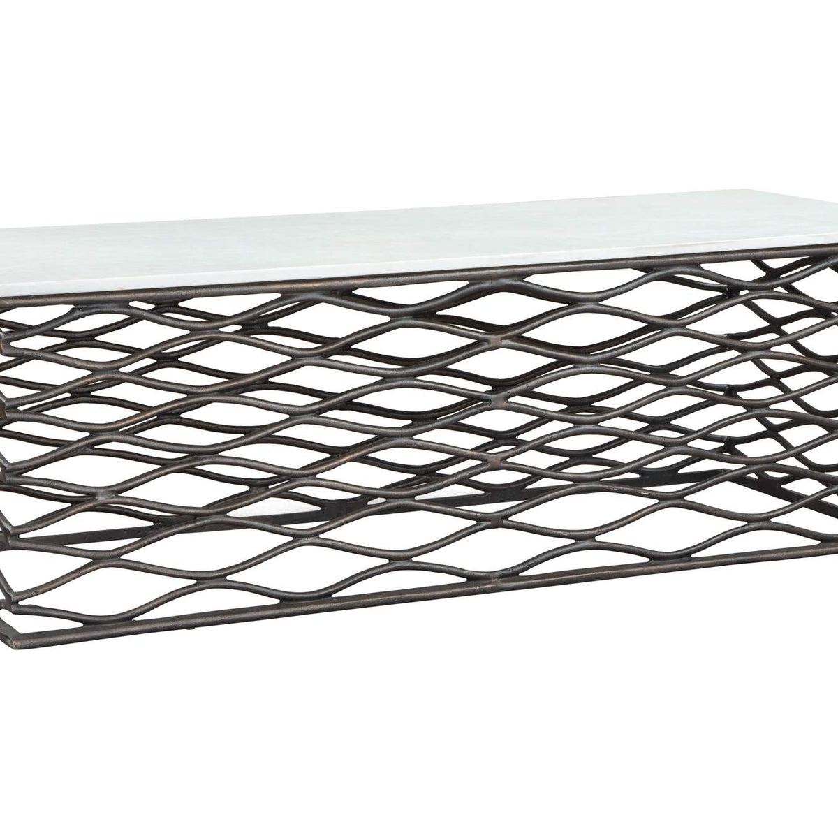109457 Duchess Coffee Table White & Antique Bronze