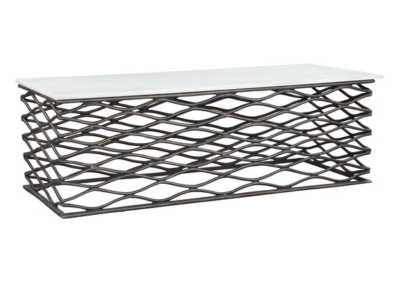 109457 Duchess Coffee Table White & Antique Bronze