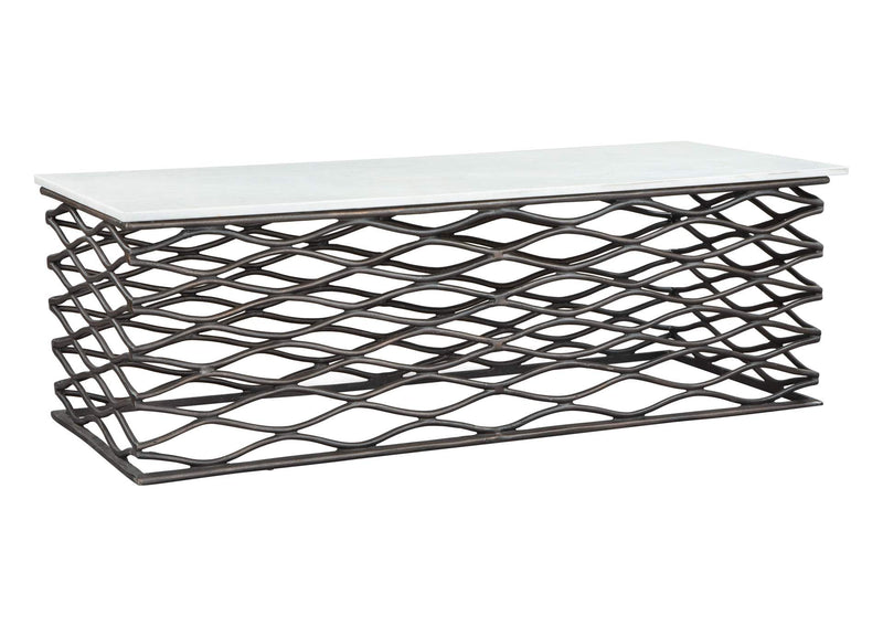 109457 Duchess Coffee Table White & Antique Bronze