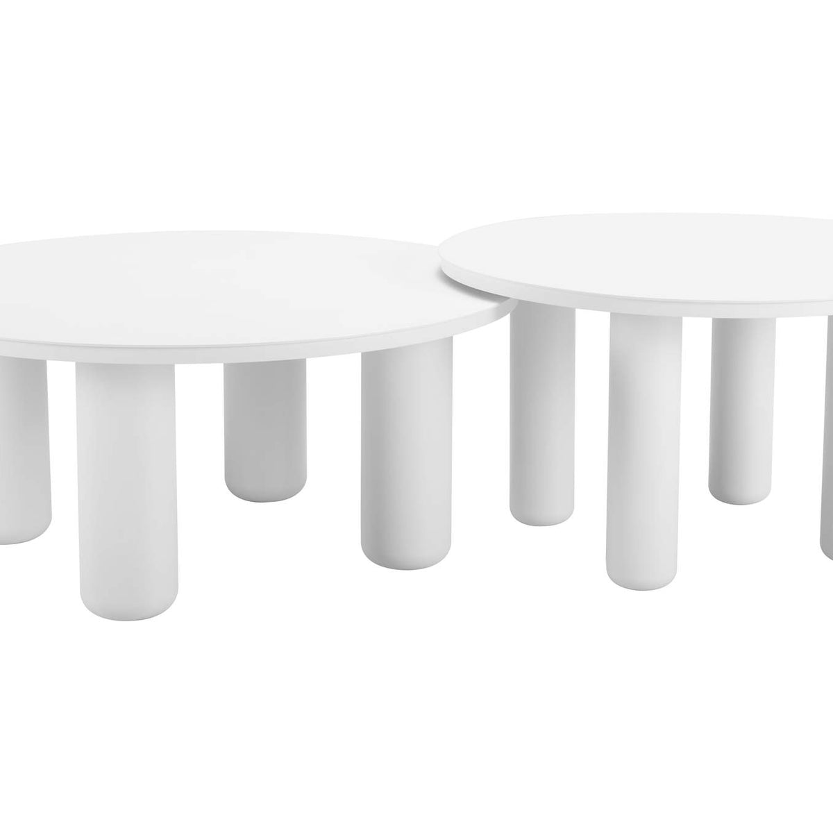 704075 Ola Outdoor Coffee Table Set (2-Piece) White
