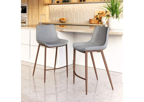 109936 Magnus Counter Stool (Set Of 2) Slate Gray & Walnut