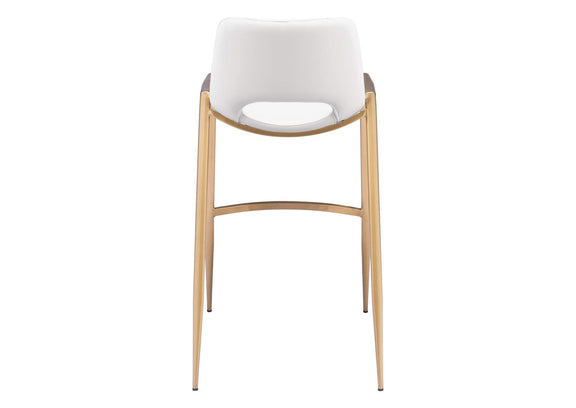 109556 Desi Barstool (Set Of 2) White & Gold