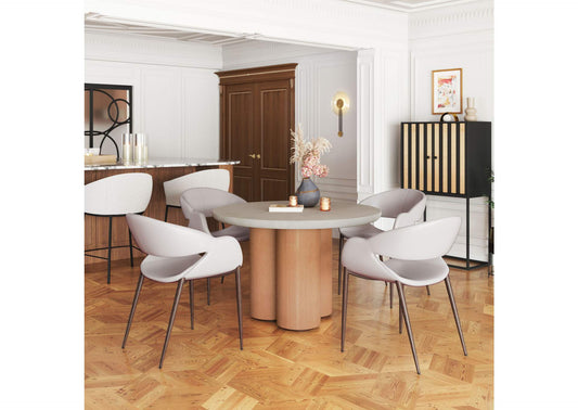 109971 Limay Dining Chair (Set Of 2) Beige & Walnut