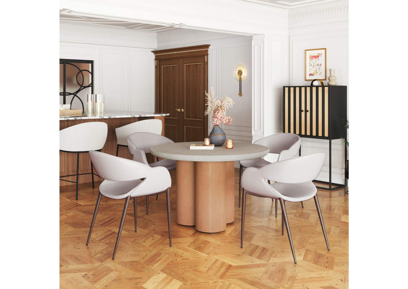 109971 Limay Dining Chair (Set Of 2) Beige & Walnut