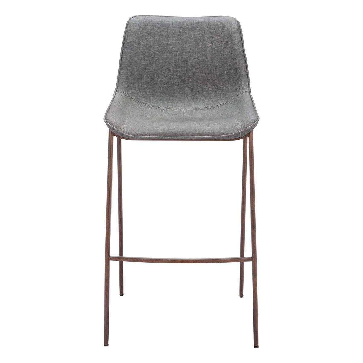 109938 Magnus Barstool (Set Of 2) Slate Gray & Walnut