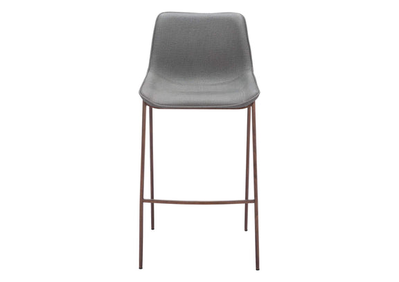 109938 Magnus Barstool (Set Of 2) Slate Gray & Walnut
