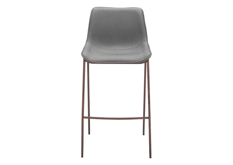 109938 Magnus Barstool (Set Of 2) Slate Gray & Walnut