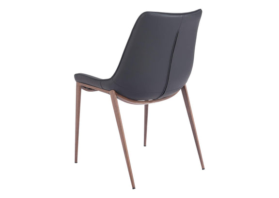 109933 Magnus Dining Chair (Set Of 2) Black & Walnut