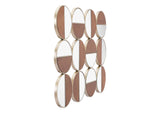 A12201 Cycle Round Mirror Gold & Walnut