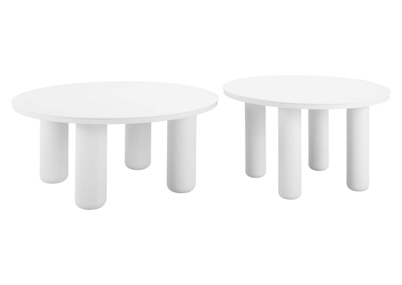 704075 Ola Outdoor Coffee Table Set (2-Piece) White