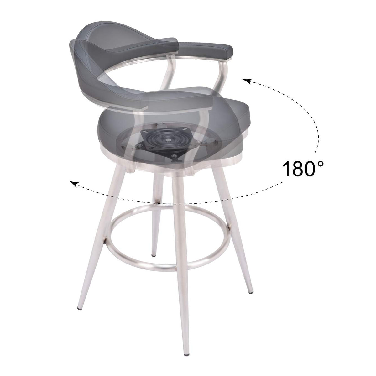 110045 Vagur Swivel Barstool Black