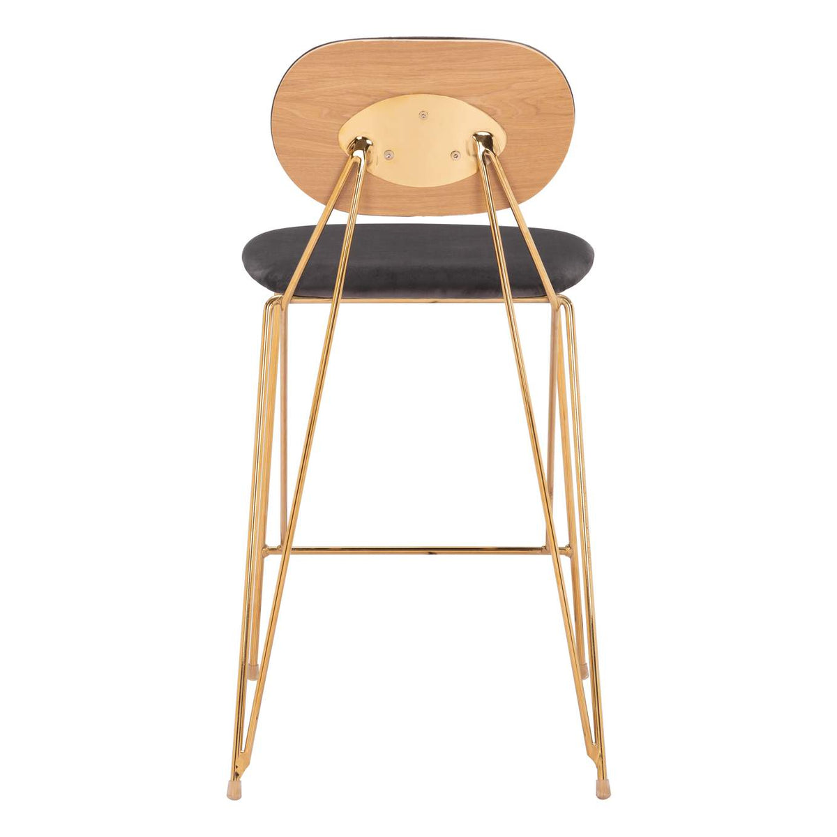 109662 Georges Counter Stool (Set Of 2) Gray & Gold