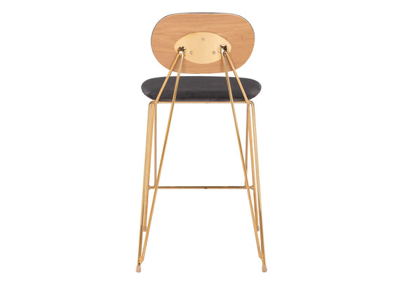 109662 Georges Counter Stool (Set Of 2) Gray & Gold