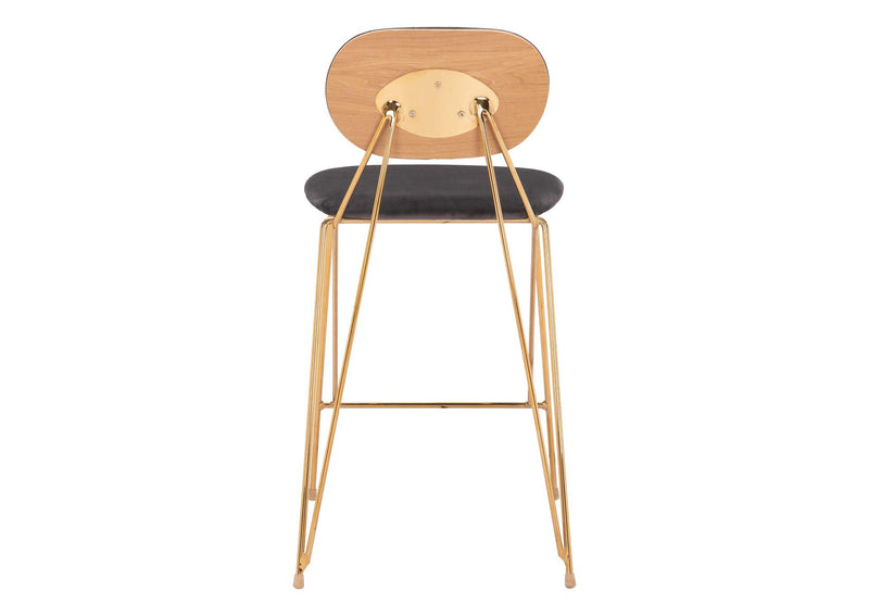 109662 Georges Counter Stool (Set Of 2) Gray & Gold