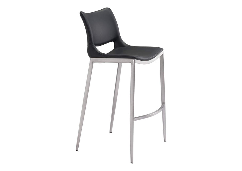 101284 Ace Barstool (Set Of 2) Black & Silver