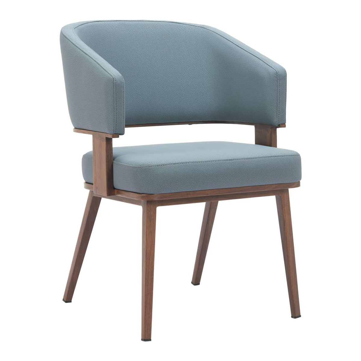 110328 Poise Dining Chair Azure Gray & Walnut