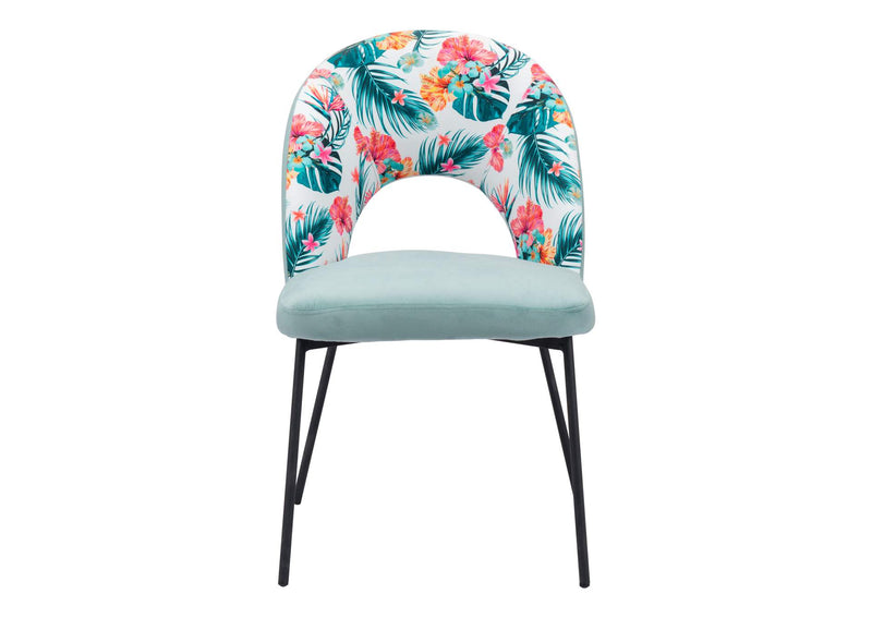 109367 Bethpage Dining Chair (Set Of 2) Multicolor Print & Green
