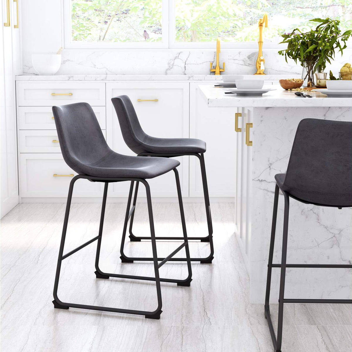 109324 Smart Counter Stool (Set Of 2) Charcoal