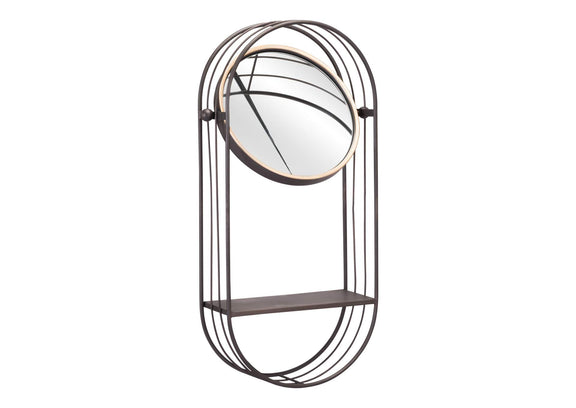 A12234 Saroni Mirror Shelf Antique Gray