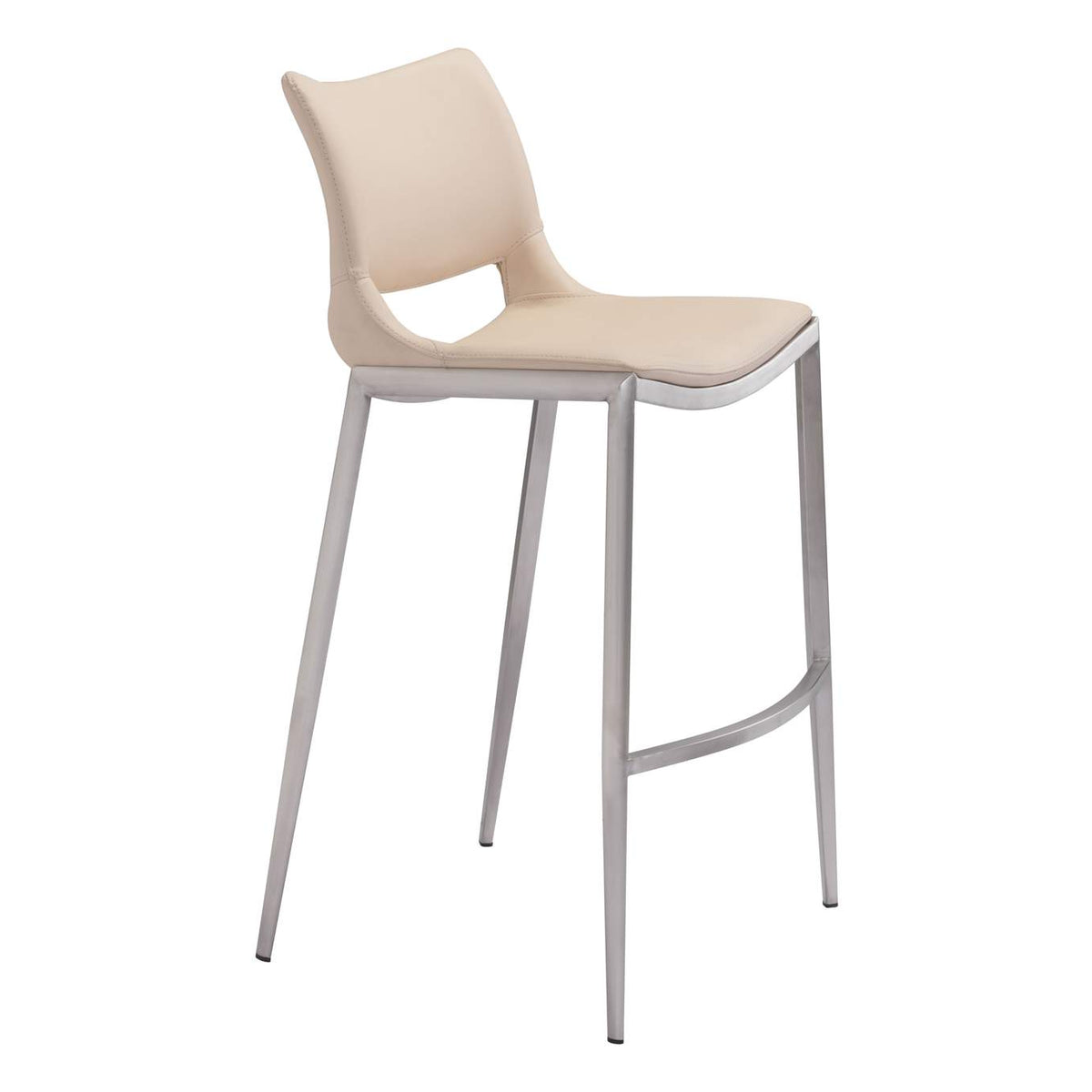 101285 Ace Barstool (Set Of 2) Light Pink & Silver