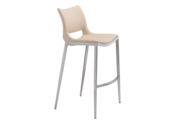 101285 Ace Barstool (Set Of 2) Light Pink & Silver
