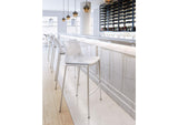 101283 Ace Barstool (Set Of 2) White & Silver