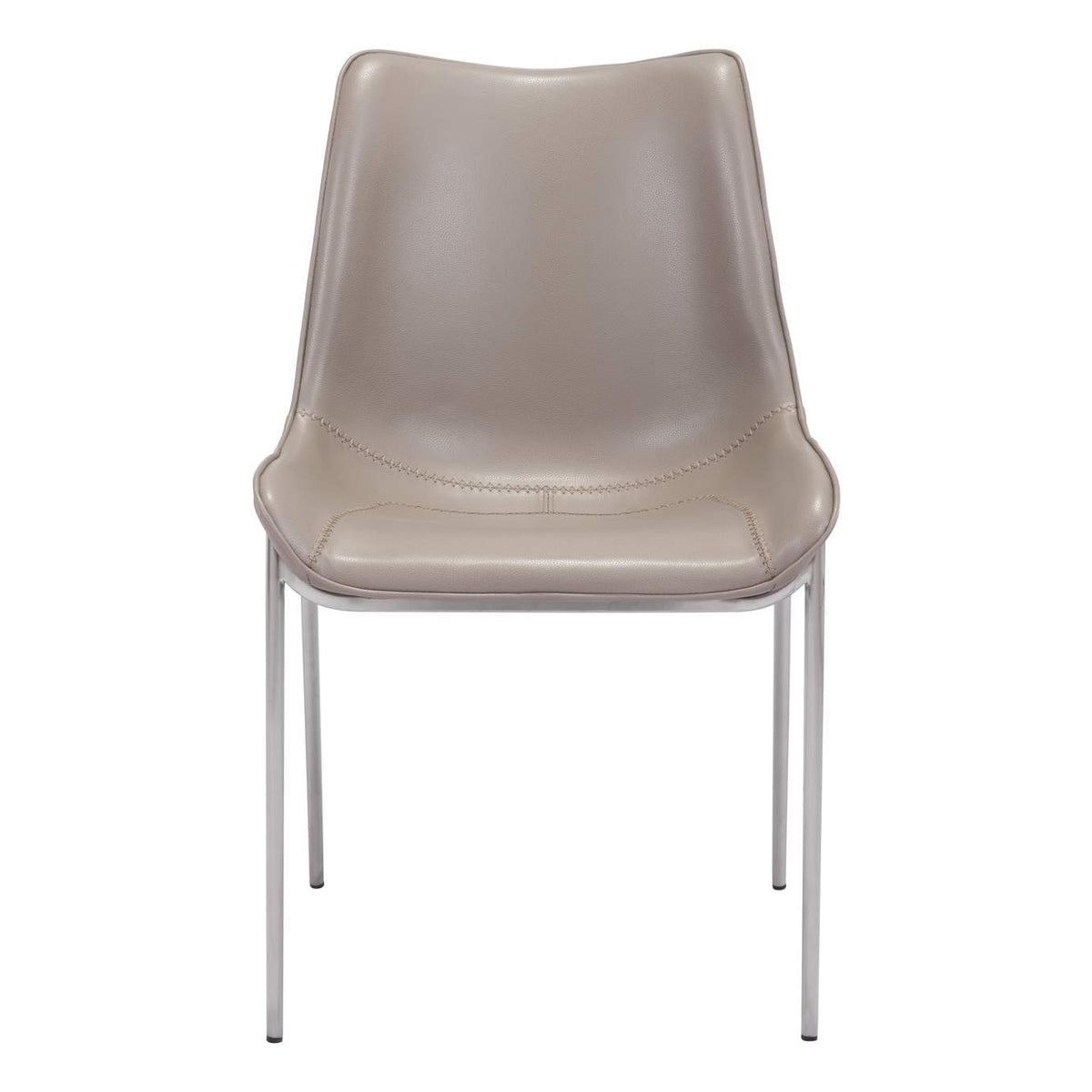 101269 Magnus Dining Chair (Set Of 2) Brown & Silver