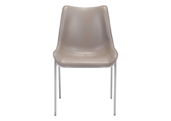 101269 Magnus Dining Chair (Set Of 2) Brown & Silver