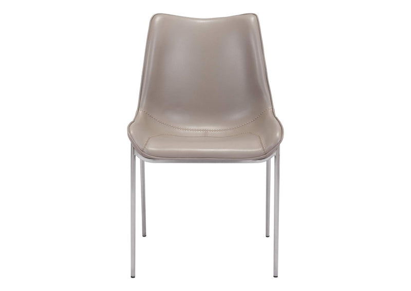 101269 Magnus Dining Chair (Set Of 2) Brown & Silver