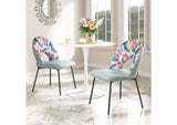 109367 Bethpage Dining Chair (Set Of 2) Multicolor Print & Green